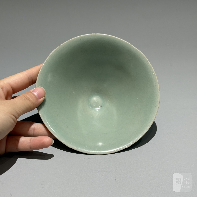明代 龙泉窑粉青釉斗笠盏 - 图22
